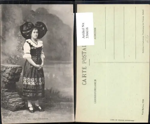 336616,Tracht Type d Alsacienne Elsass Belfort Frau Kopftuch