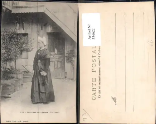 336622,Tracht Costumes de la Savoie Valloires Frau v. Haus Hut Haube