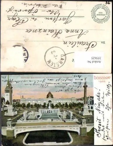 355625,Düsseldorf 1902 Deutscher Betonverein m. d. Kunstpalast i. Hintergrund