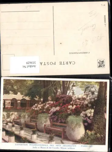 355629,Exposition Internationale des Arts Decoratifs Paris 1925 Jardin et Maison de the Corcellet Marrast
