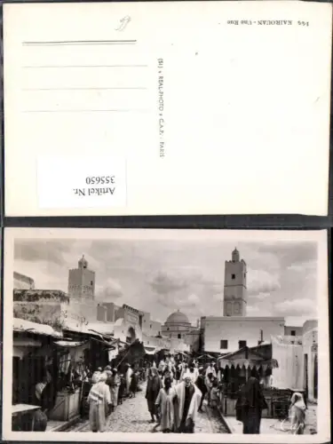 355650,Volkstypen Kairouan Une Rue Markt Straßenszene Qairawan Tunesien
