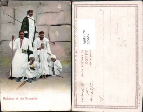 355657,Volkstypen Bedouins at the Pyramids Arabische Typen Beduinen Egypten Ägypten