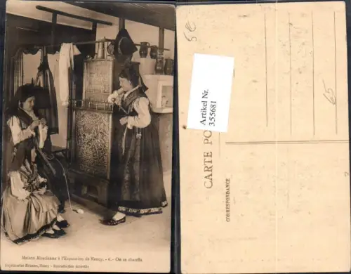 355681,Trachten Frankreich Maison Alsacienne a l Exposition de Nancy Frauen Mädchen Stricken