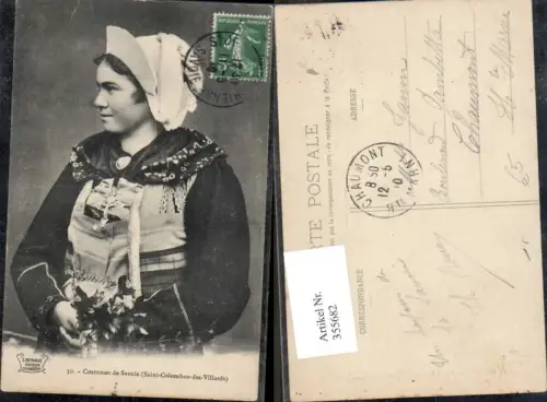 355682,Trachten Frankreich Costumes de Savoie Saint-Colomban-des-Villards Frau Haube