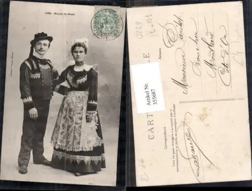 355687,Trachten Frankreich Maries de Scaer Paar Quimper