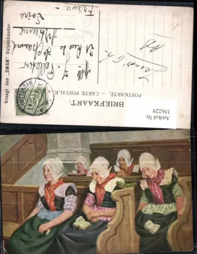 356229,Künstler Ak Trauer Frauen Kirchenbank Niederlande Typen Tod