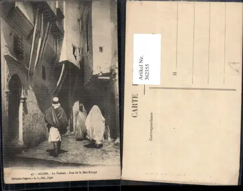 362355,Volkstypen Alger Algier Algerien La Kasbah Rue de la Mer-Rouge Straßenszene