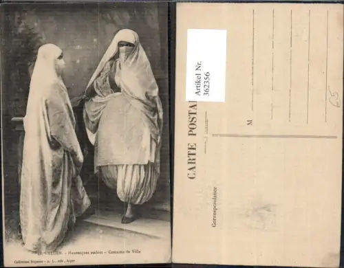 362356,Volkstypen Alger Algier Algerien Mauresques voilees Costume de Ville Frauen verschleiert