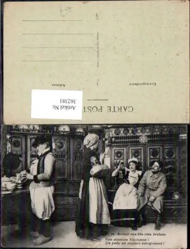 362381,Autour des lits clos bretons Männer Frauen Trachten Frankreich