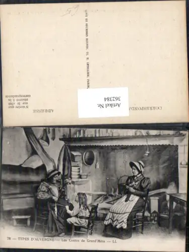 362384,Types d Auvergne Les Contes de Grand Mere Frauen Stricken Spindel Trachten Frankreich