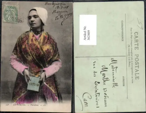 362409,Le Portel Porteloise Frau Kopftuch Buch Trachten Frankreich