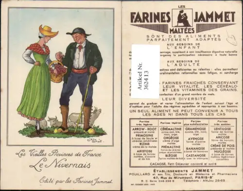 362413,Künstler Ak Jean Droit Les Vieilles Provinces de France Le Nivernais Paar Rinder Trachten Frankreich