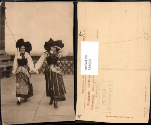 362420,Straßburg i. Elsass Frauen Kopftuch Trachten Frankreich
