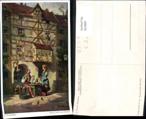 362809,Künstler Ak J. Frank Hans Sachs u. Evchen Goldschmied Pogners Töchterlein Märchen