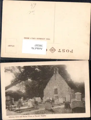 380207,Tod Alloway Kirk u. Burial Place of Burns Family Friedhof Gräber Kirchenruine