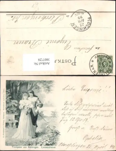 380728,Künstler Ak Trompeter v. Säckingen Märchen Liebesdienst