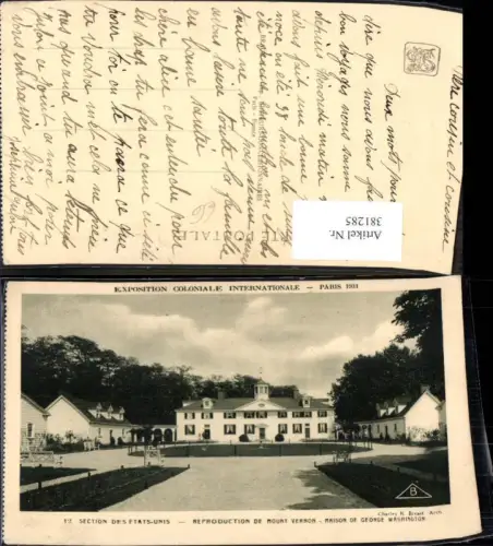 381285,Exposition Coloniale Paris 1931 Ausstellung Maison de George Washington