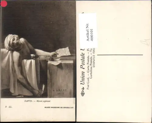 400101,Künstler Ak David Marat expirant Tod Toter Mann Abschiedsbrief Feder Tintenfass