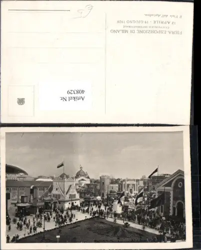 408329,Fiera-Esposizione di Milano Mailand Il Viale dell Agricoltura 1928 Campionaria Internazionale Ausstellung