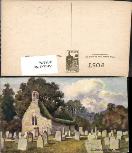 408376,Künstler Ak Warren Williams Alloway Auld Kirk Ayr Tod Kirche Friedhof
