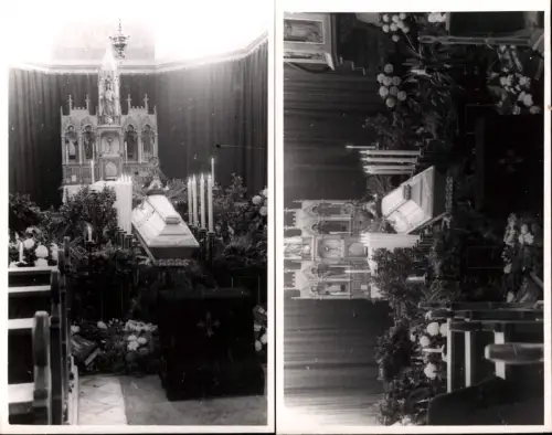408392,Foto Ak 2 Stk. Aufbahrung Sarg Kirche Zeltweg Tod Begräbnis