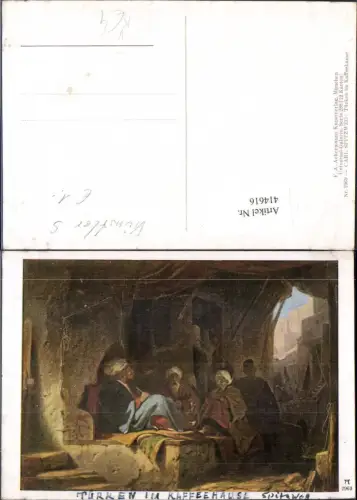 414616,Künstler Ak Carl Spitzweg Türken i. Kaffeehause Volkstypen Europa pub F. A. Ackermann 288/2969