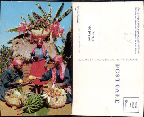 414660,Celine Ti-Femme e Ti-Sor Furcy Haiti Frauen Korb m. Früchte Gemüse Volkstypen Amerika