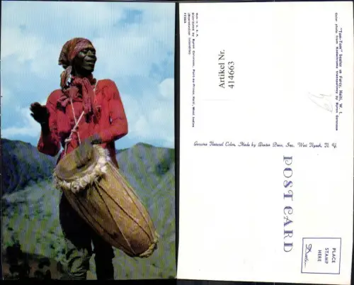 414663,Tom-Tom beater in Furcy Haiti Mann Trommel Musik Volkstypen Amerika