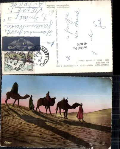 414690,Dans le Grand Desert Arabische Volkstypen Afrika Kamel Wüste Kamelreiter