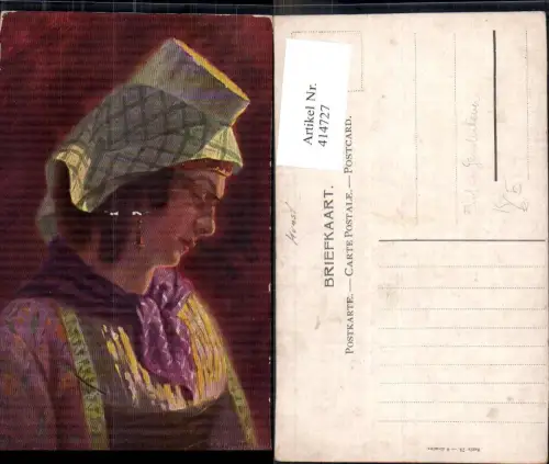 414727,Künstler Ak Joh. Gerstenhauer Frau Kopfbedeckung Volkstypen Europa