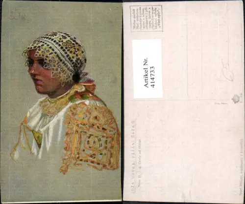 414733,Künstler Ak Joza Uprka Vazani Satku Frau Kopftuch Volkstypen Europa