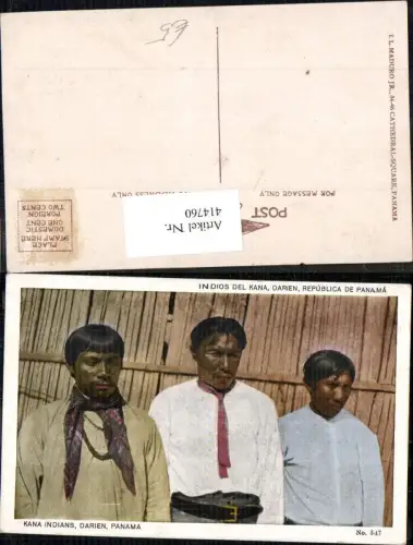 414760,Kana Indians Darien Panama Indios del Kana Männer Volkstypen Amerika