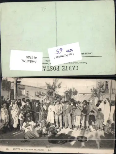 414788,Tunis Charmeur de Serpents Schlangenbeschwörer Tunesien Volkstypen Afrika