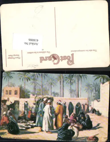 418006,Künstler Ak The Arab Village Market Place Arabische Volkstypen Afrika
