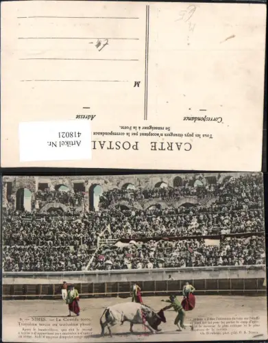 418021,Nimes La Corrida toros Stierkampf Arena Stier Frankreich Spanien Volkstypen Europa