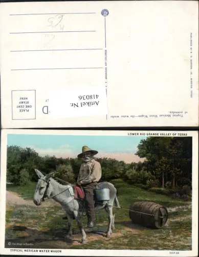 418036,Typical Mexican Water Wagon Esel Volkstypen Amerika