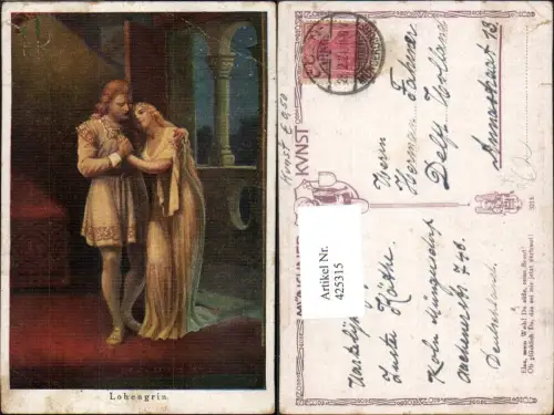 425315,Künstler Ak Lohengrin Elsa Braut Germanenkult
