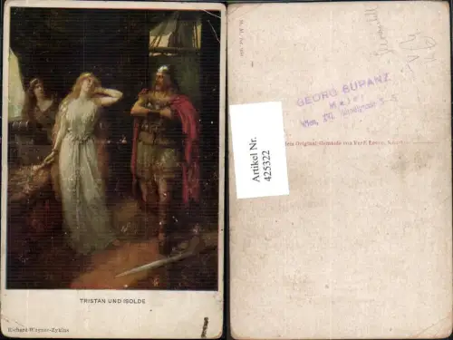 425322,Künstler Ak Ferd. Leeke Tristan u. Isolde Richard Wagner Zyklus Germanenkult pub M. Munk 984
