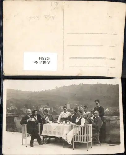 425384,Foto Ak Kaffeetisch Guglhupf Kuchen Essen Trinken