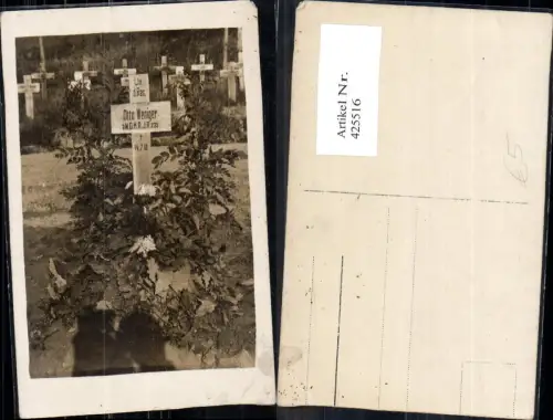 425516,Foto Ak Grab Leutnant d. Reserve Otto Weniger 1918 Tod