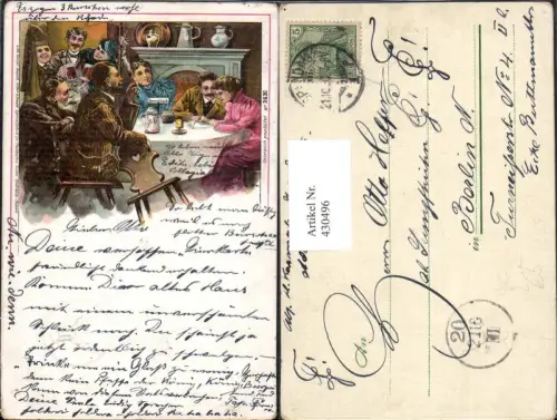 430496,Litho Stammtisch Bierkrug Krug Bier Alkohol