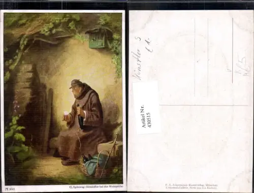 430515,Künstler Ak Carl Spitzweg Einsiedler b. d. Weinprobe Wein Alkohol pub F. A. Ackermann 294/3042