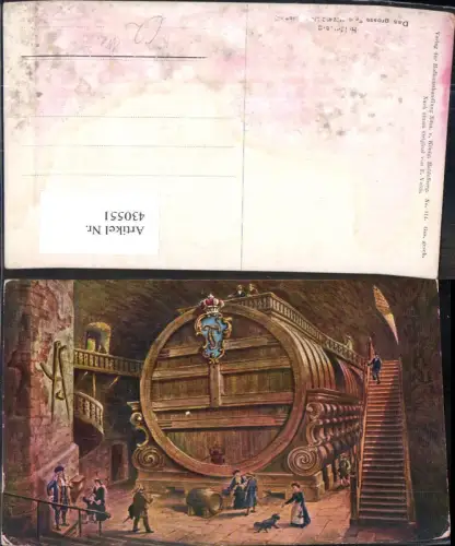 430551,Künstler Ak F. Veith Heidelberg Das große Fass Wein Alkohol