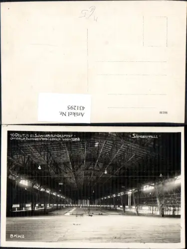431295,Foto Ak 10. Deutsches Sängerbundfest Wien 1928 Sängerhalle