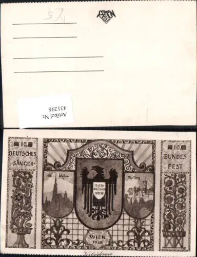 431296,Künstler Ak 10. Deutsches Sängerbundfest Wien 1928 Verbrüderung