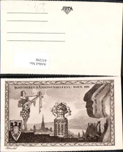 431298,Künstler Ak G. F. Schüle 10. Deutsches Sängerbundfest Wien 1928 Blondel Minesänger