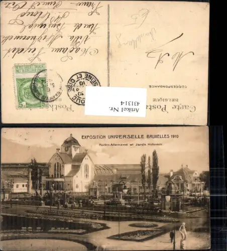 431314,Ausstellung Exposition Universelle Bruxelles 1910 Pavillon Allemand et Jardin Hollandais