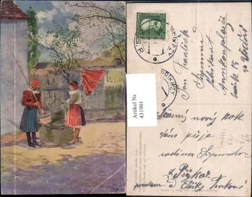 431901,Künstler Ak Rud. Cerny-ho Les costumes nationaux tschequoslovaques Tschechien Trachten