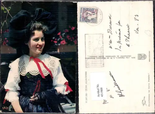 431909,Frau Jeune Alsacienne Elsass Trachten Frankreich