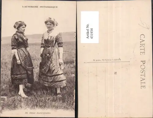 431934,Frauen Kopftuch L Auvergne Pittoresque Deux Auvergnates Trachten Frankreich